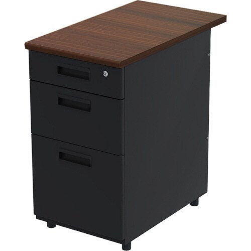 オフィスデスク 脇机3段 幅400DB天板BK本体