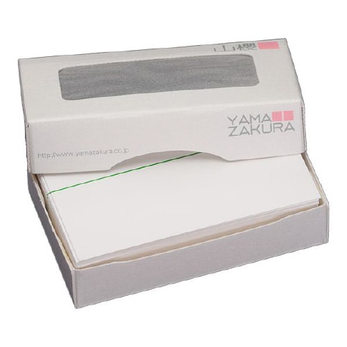 名刺用紙 4号 線入 緑線 100枚