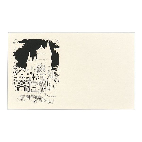 名刺用紙 4号 切り絵 城 50枚