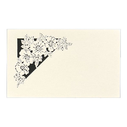 名刺用紙 4号 切り絵 花飾り 50枚