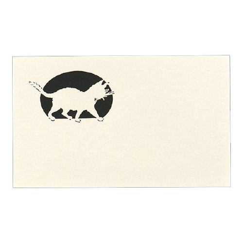 名刺用紙 4号 切り絵 ネコ 50枚