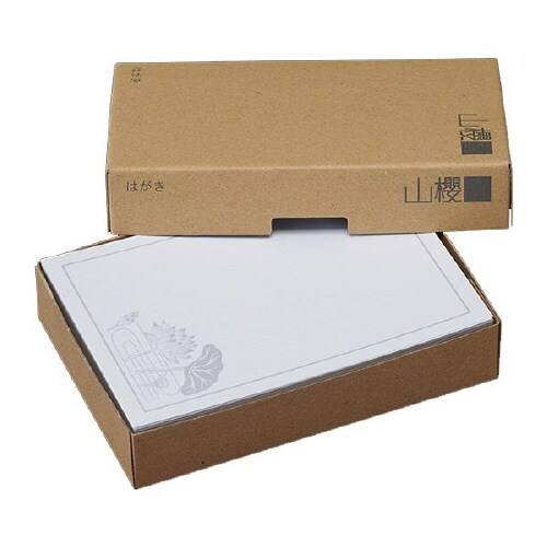 弔事はがき 細枠 はす 100枚