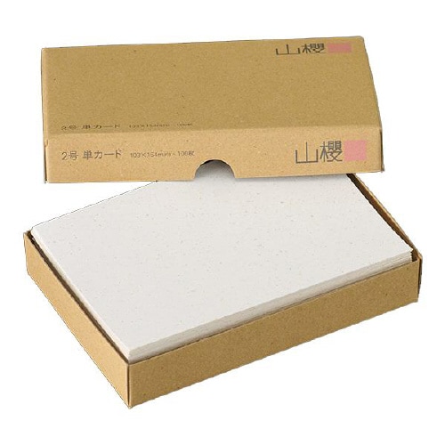 挨拶状カード 2号単面角 バナナペーパー 100枚