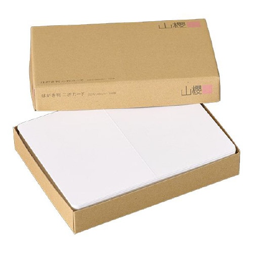 挨拶状カード はがき二折サイズ S 丸 100枚