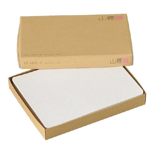 挨拶状カード 2号二折角 バナナペーパー 100枚