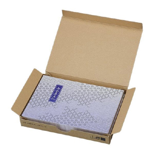 会葬礼状 二折 No.485 格子 紺 100枚