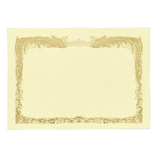 賞状用紙 A4ワイド横 金箔 クリーム 100枚