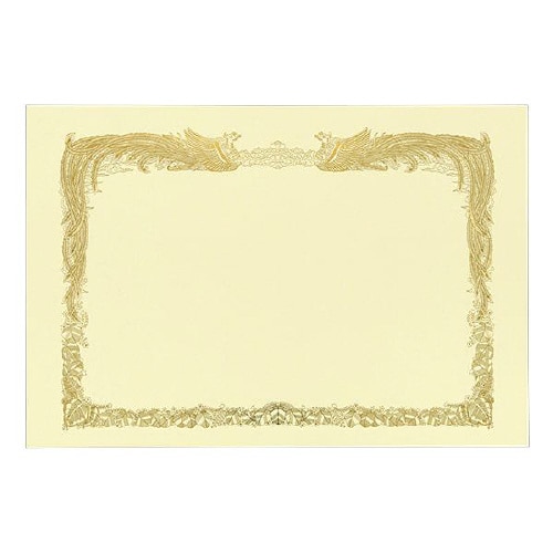 賞状用紙 B4ワイド横 金箔 クリーム 100枚