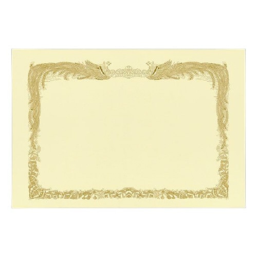 賞状用紙 B4ワイド横 クリーム RY 100枚