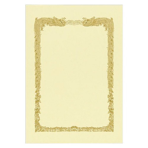 賞状用紙 A5ワイド縦 クリーム RT 100枚