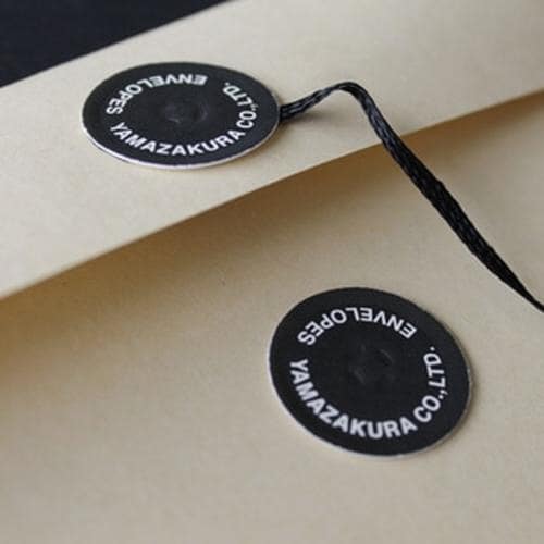 いろタック 玉紐シール 墨(黒) 100組