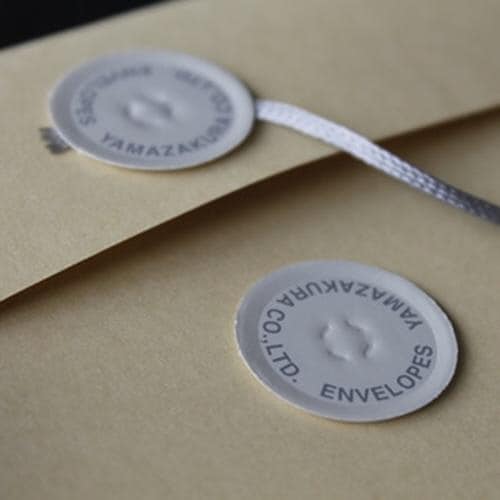 いろタック 玉紐シール 鼠(グレー) 100組