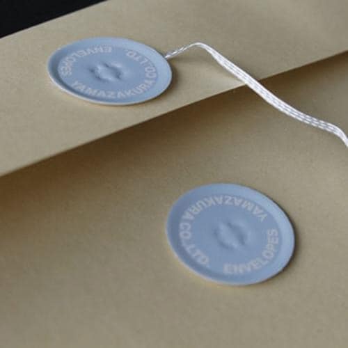 いろタック 玉紐シール 空(ミズイロ) 100組