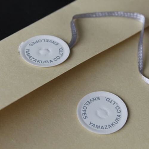 いろタック 玉紐シール 雪(白) 100組