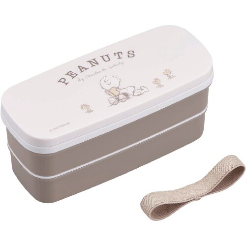 2段ランチボックス ベージュ スヌーピー