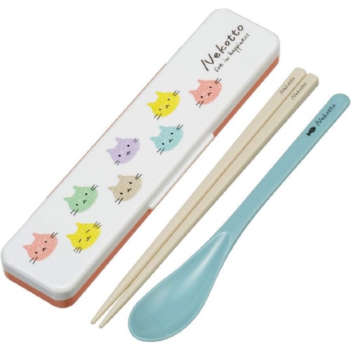 箸スプーンコンビセット ねこっとカラフル 2セット