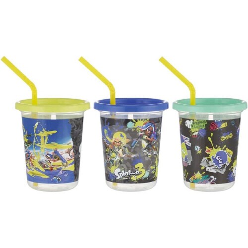 ストロー付きタンブラー 3個 スプラトゥーン3×2