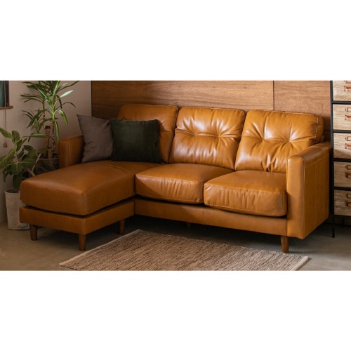 シェーズロングオイルレザーソファクアント MO