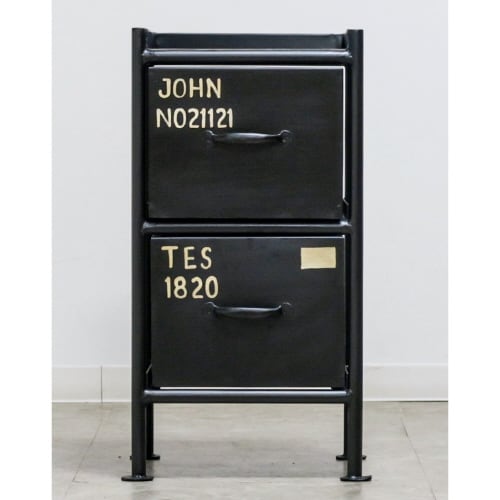 縦型2杯引出チェスト MSG BK