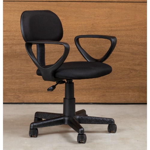 肘付ガス圧チェアー コム BK