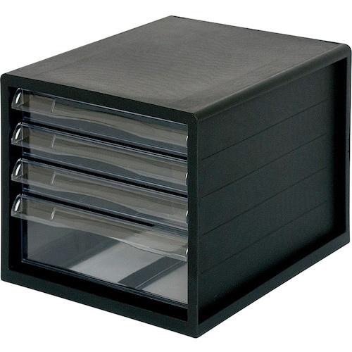 ナカバヤシ A4レターケース一体/浅3段深1段/ブ