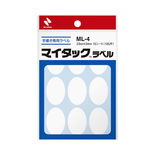 マイタックラベル無地23×34mm135片入×10