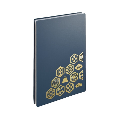 書き置き御朱印帳 藍鼠 46枚(1ポケット2枚)