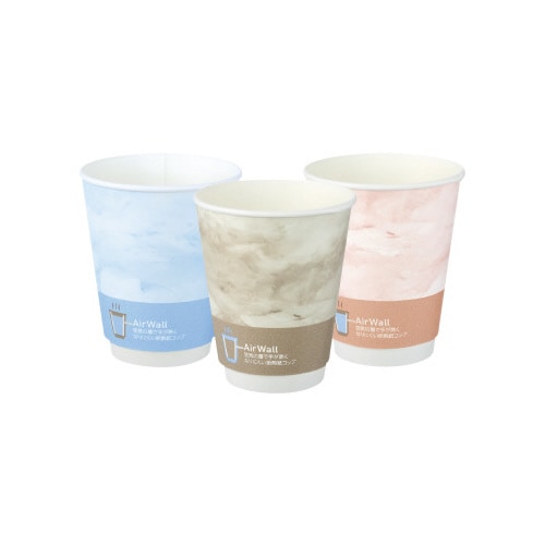 空気の層で手が熱くなりにくい断熱紙コップ9ozx5