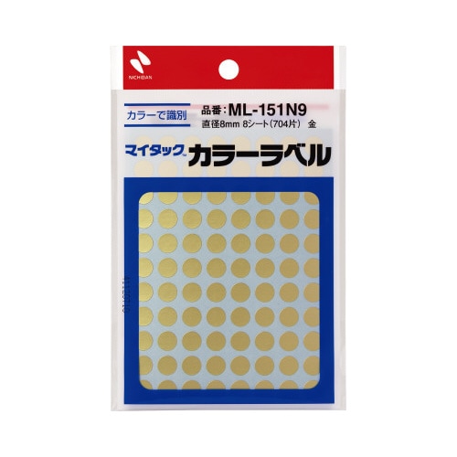 マイタックカラーラベル 8mm 金x10