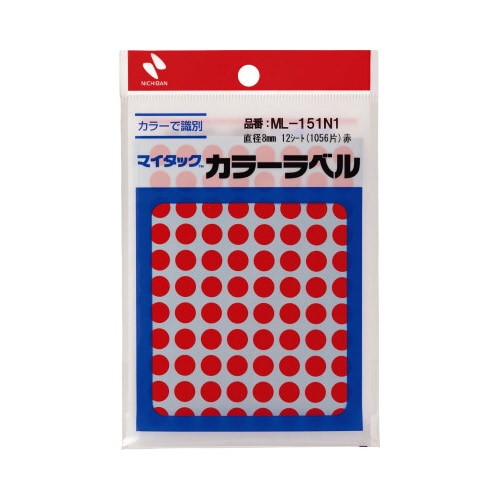 マイタックカラーラベル 8mm 赤x10