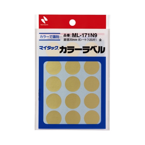 マイタックカラーラベル 20mm 金x10