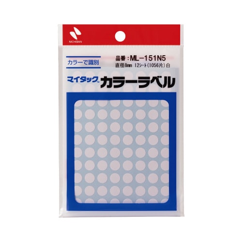 マイタックカラーラベル 8mm 白x10