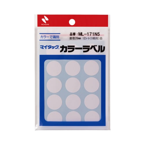 マイタックカラーラベル 20mm 白x10