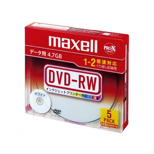 データ用DVD+RW 4倍速 IJ対応(5枚入)