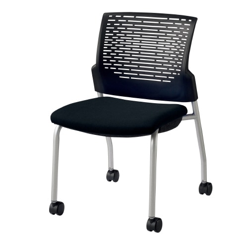 スターブ肘なしキャスター付背:ヌード/座:ブラック