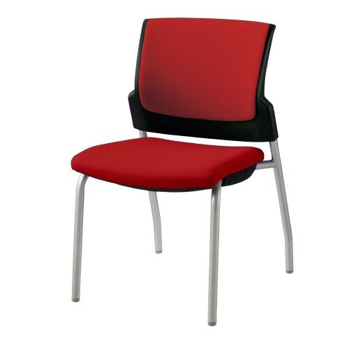 スターブ肘なし・4本脚 背:パッド/座:レッド