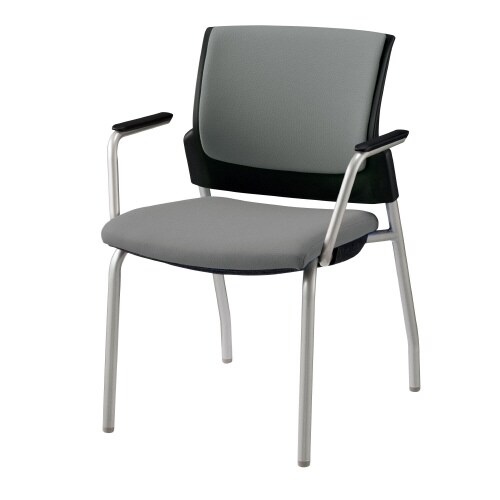 スターブ肘付・4本脚 背:パッド/座:グレー