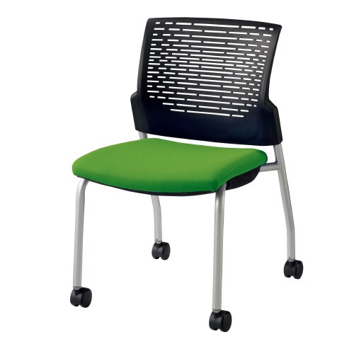 スターブ肘なしキャスター付背:ヌード/座:グリーン