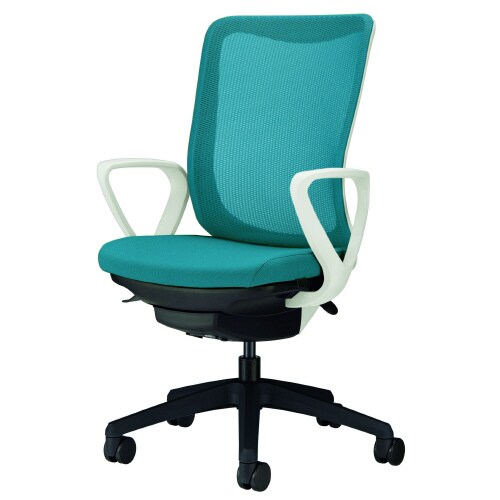 レイオス肘付WHフレーム/BK脚ターコイズブルー