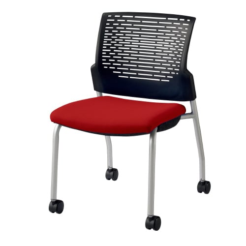 スターブ肘なし・キャスター付背:ヌード/座:レッド