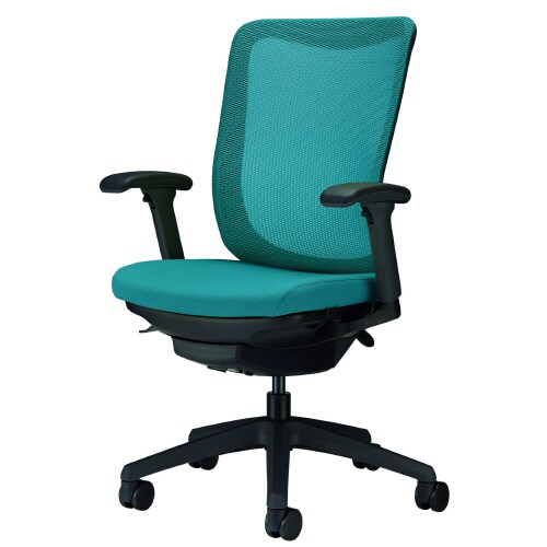 レイオス肘付BKフレーム/BK脚ターコイズブルー