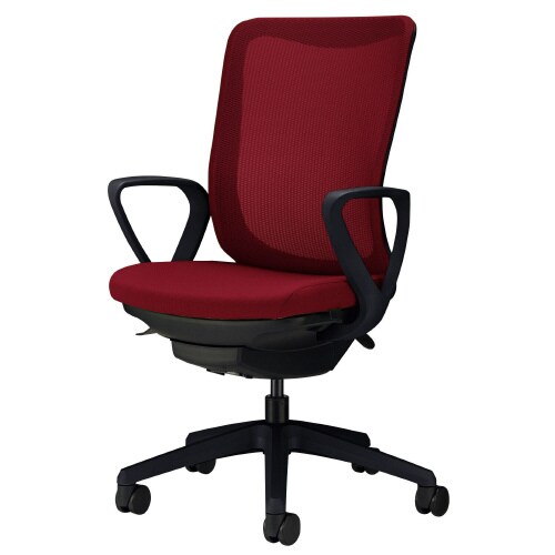 レイオス肘付BKフレーム/BK脚チェリーレッド