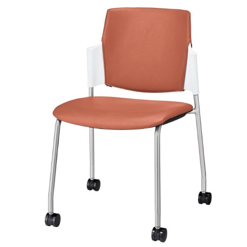 ルシーノキャスター付背カバーWHシェル・テラコッタ