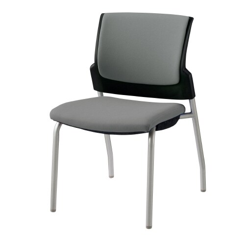 スターブ肘なし・4本脚 背:パッド/座:グレー