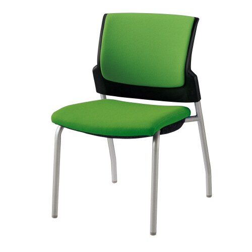 スターブ肘なし・4本脚 背:パッド/座:グリーン