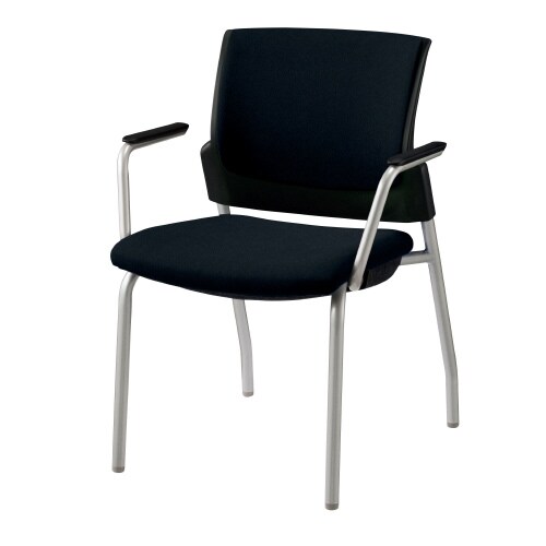 スターブ肘付・4本脚 背:パッド/座:ブラック