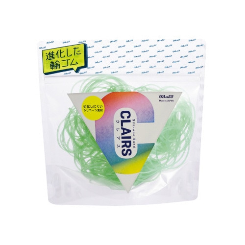 【輪ゴム】 オーバンド透明袋クレアス緑 1袋x3