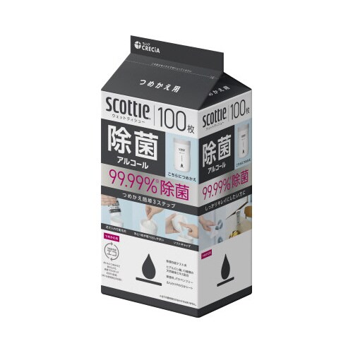 スコッティ ウェット 除菌アル詰替 100枚×24