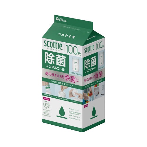スコッティ ウェット除菌ノンアル詰替 100枚×4