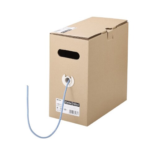 Cat5e LANケーブル100m単線 ブルー